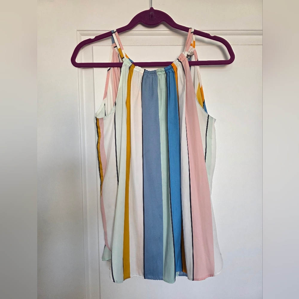 LOFT Striped Multi-Color Halter Camisole